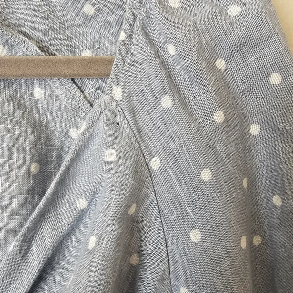 Reformation Blue Polka Dot Tie-Front Blouse - Picture 3 of 4